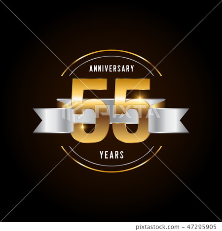 55 years anniversary celebration logotype. 55 years anniversary celebration logotype. 47295905
