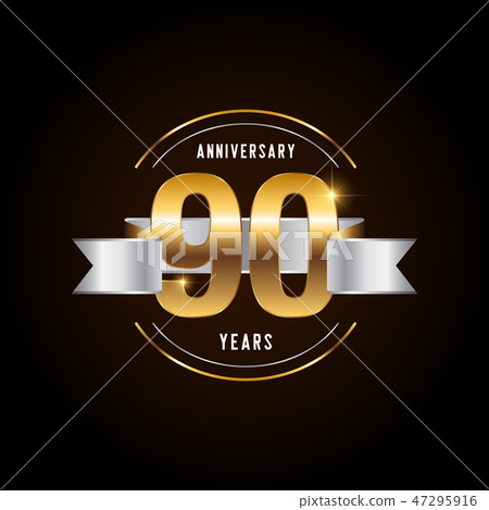 90 years anniversary celebration logotype. 47295916