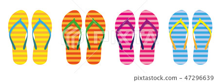 set of colorful striped flip flops summer collection swim wear 47296639