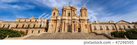 Noto town Sicily Italy - Cathedral of San Nicolo Noto town Sicily Italy - Cathedral of San Nicolo 47298505