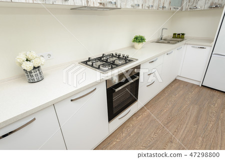 Modern white kitchen interior Modern white kitchen interior 47298800