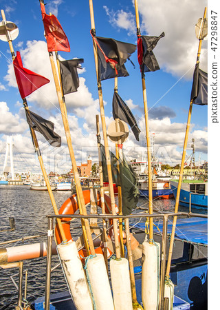 marking buoys in a polish seaport marking buoys in a polish seaport 47298847