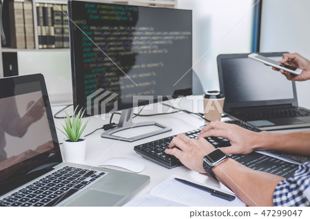 Writing codes and typing data code technology, Programmer cooper 47299047