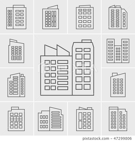 Line Building Icons illustration 47299806