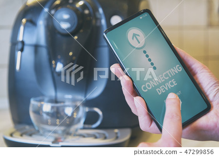 Connecting coffee machine with smart phone Connecting coffee machine with smart phone 47299856
