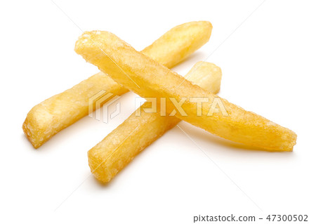 French fries potatoes on white background French fries potatoes on white background 47300502