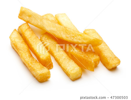 French fries potatoes on white background 47300503