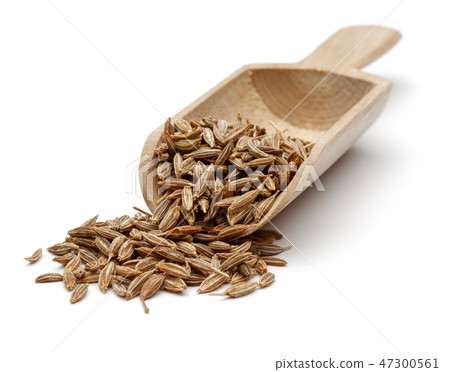 Cumin seeds in wooden spoon Cumin seeds in wooden spoon 47300561