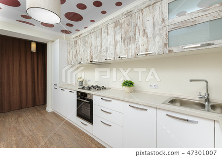 Modern white kitchen interior Modern white kitchen interior 47301007