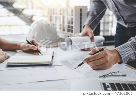 Construction and structure concept of Engineer or architect meet Construction and structure concept of Engineer or architect meet 47301805