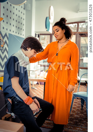 Girl supporting her friend in a difficult situation 47301826