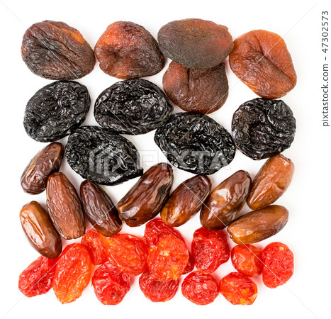 Background of dried apricots, prunes, dogwood and Background of dried apricots, prunes, dogwood and 47302573