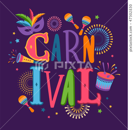 Brazilian Carnival, music festival, masquerade flyer, vector design 47302830