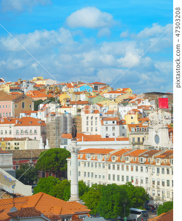 Skyline Lisbon Old Town Rossio Skyline Lisbon Old Town Rossio 47303208