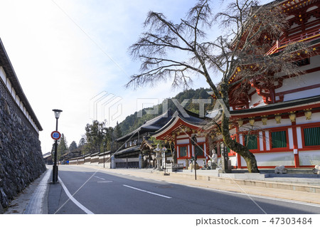 和歌山縣，高野山，Seifukuin和Maru寶塔的城鎮 47303484