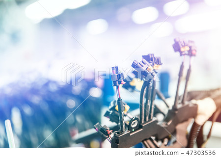 Bunch of wiring harnesses. Automobile industry 47303536