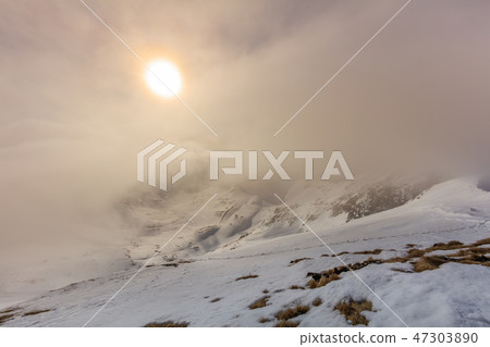 Fagaras Mountains in winter, Romania 47303890