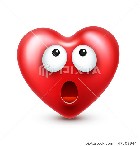 Heart smiley emoji vector for Valentines Day. Funny red face with expressions and emotions. Love Heart smiley emoji vector for Valentines Day. Funny red face with expressions and emotions. Love 47303944