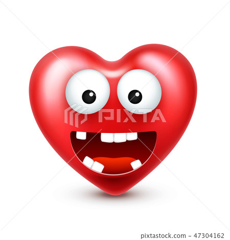 Heart smiley emoji vector for Valentines Day. Funny red face with expressions and emotions. Love Heart smiley emoji vector for Valentines Day. Funny red face with expressions and emotions. Love 47304162