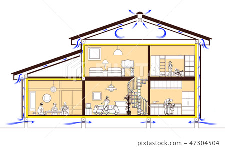 Comfortable house structure - Stock Illustration [47304504] - PIXTA