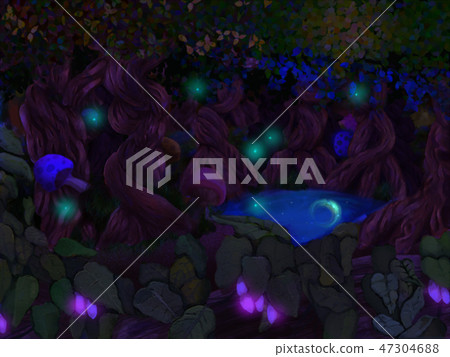 森夜 插圖素材 圖庫