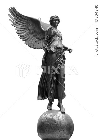 Beautiful young woman angel statue isolated on white background Beautiful young woman angel statue isolated on white background 47304840