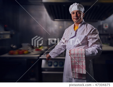 Chef cook, great design for any purposes. Cooking concept. Kitchen portrait. Healthy food. Diet Chef cook, great design for any purposes. Cooking concept. Kitchen portrait. Healthy food. Diet 47304875