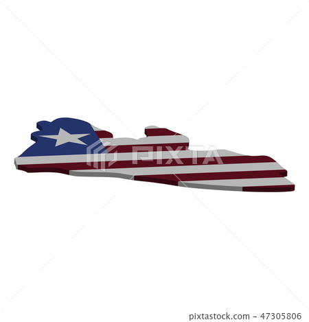 map of Liberia - 3D flag - Stock Illustration [47305806] - PIXTA