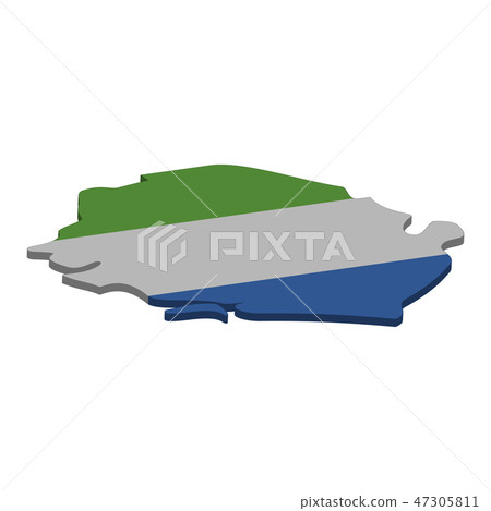 map of Sierra leone - 3D flag - Stock Illustration [47305811] - PIXTA