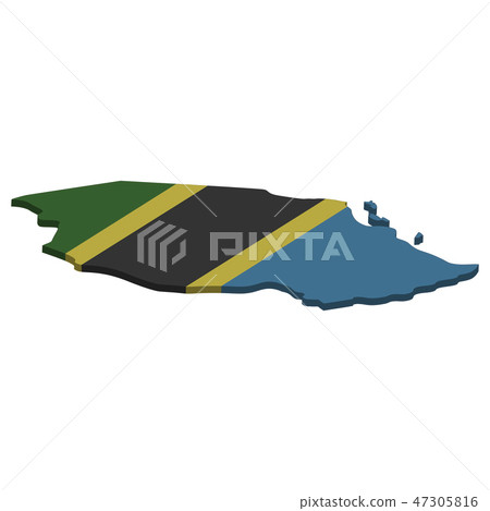 map of Tanzania - 3D flag - Stock Illustration [47305816] - PIXTA