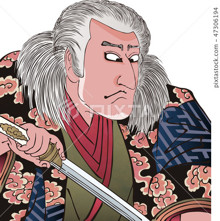 Ukiyoe Kabuki actor part 14 - Stock Illustration [47306194] - PIXTA