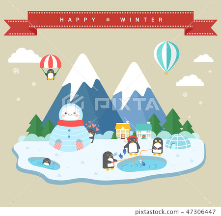 Winter illustration 47306447
