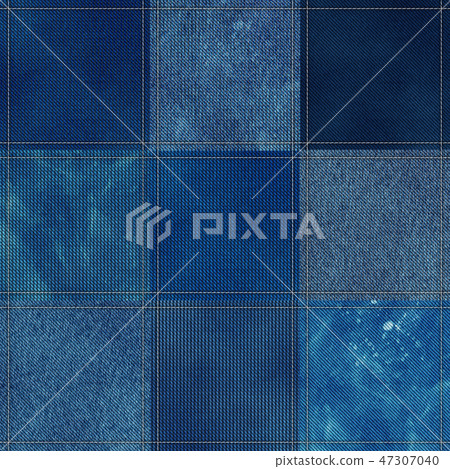 Patchwork denim style - Stock Illustration [47307040] - PIXTA