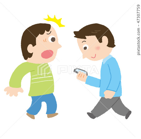 Dangerous walking smartphone while smartphone Dangerous walking smartphone while smartphone 47307759