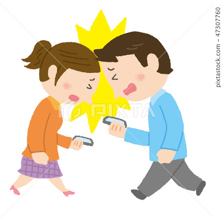 Dangerous walking smartphone while smartphone Dangerous walking smartphone while smartphone 47307760
