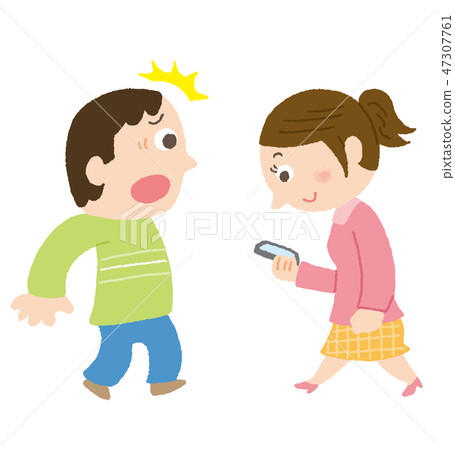Dangerous walking smartphone while smartphone Dangerous walking smartphone while smartphone 47307761
