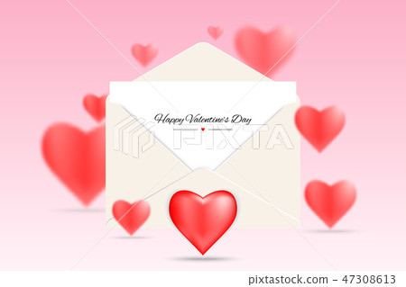 Happy valentines day postcard or sale background. 47308613