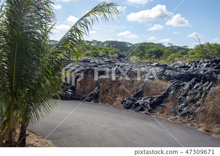 lava flow, lava flows, hawaii 47309671