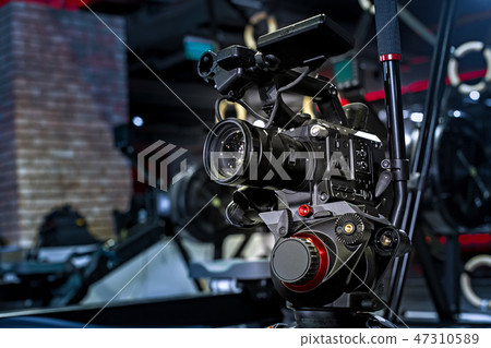 video creation process backstage concept. before recording a video blog. angle selection 47310589