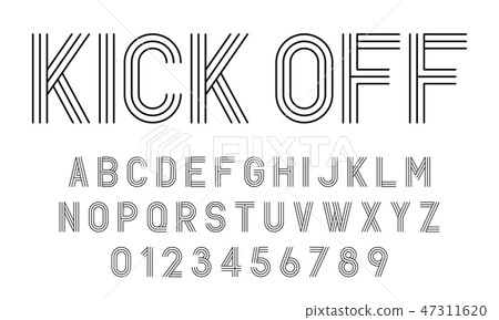 Set of alphabets fonts modern abstract design 47311620