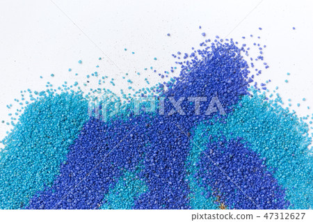 Layered colorful sand pattern. Marble style background. Blue and gold powder texture. 47312627
