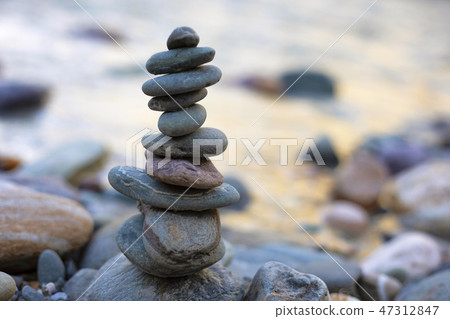 Stone art arrangement, Jispa, Himachal Pradesh Stone art arrangement, Jispa, Himachal Pradesh 47312847