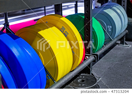 weights for bars in the sport gym, Healthy lifestyle and sport concept 47313204