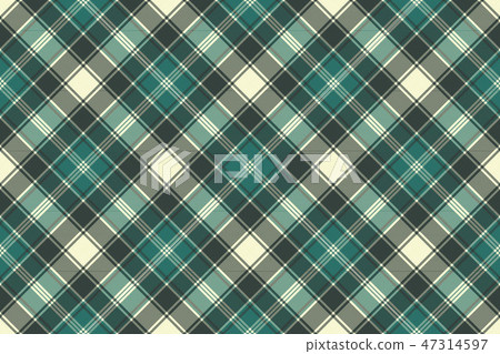 Green plaid fabric texture seamless pattern 47314597