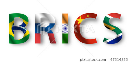 BRICS characeter with waving flag design . Vector 47314853