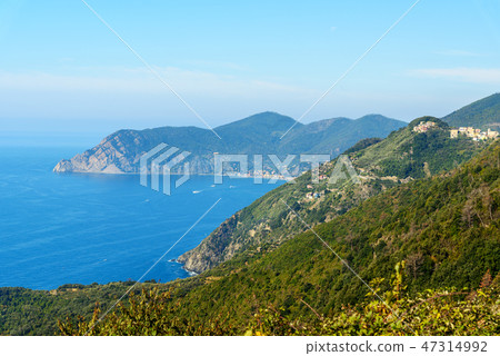 View of Corniglia from mountain. Cinque Terre View of Corniglia from mountain. Cinque Terre 47314992