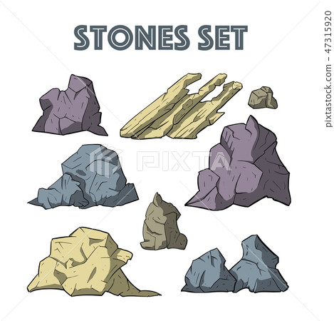 Stone vector set. 47315920