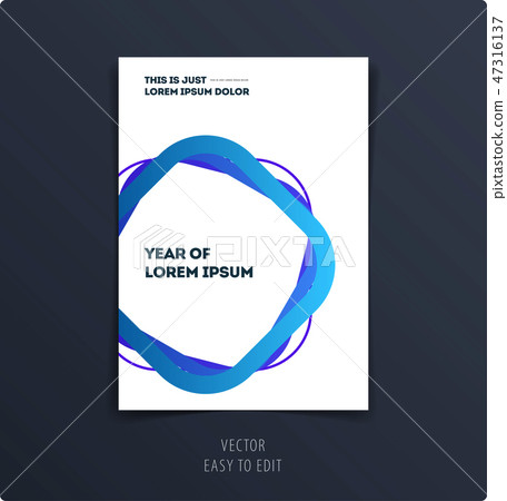 Abstract design brochure cover, creative flyer in A4 with colourful geometric lines for branding, 47316137