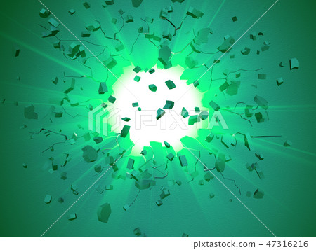 穿過牆壁穿過綠色 47316216