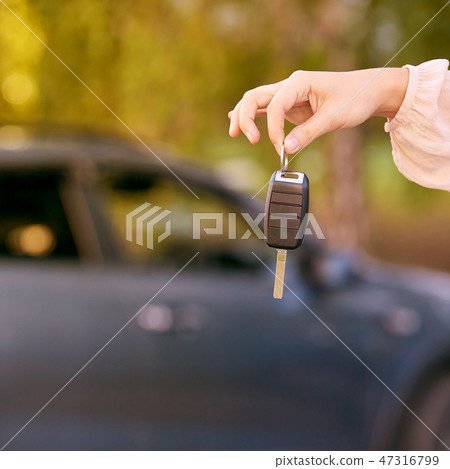 Young woman in car. Ride instruction. Automobile Young woman in car. Ride instruction. Automobile 47316799